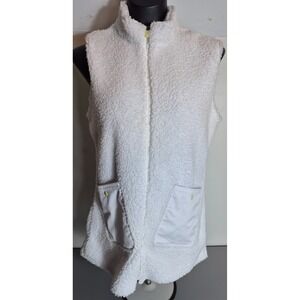 Footjoy Golf Womens Full-Zip Fleece Vest S White Pockets